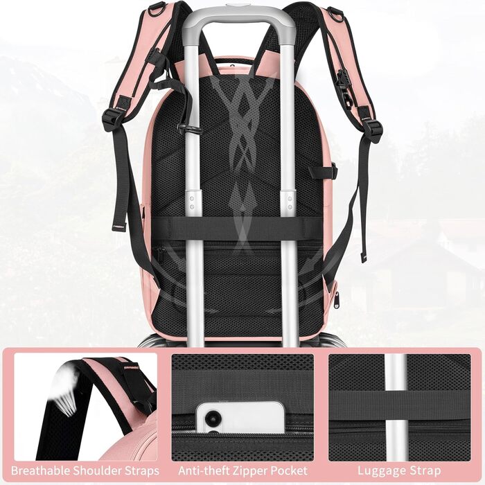 Рюкзак для фотокамери з жорстким корпусом, водонепроникний, ударостійкий, з відділенням для ноутбука 15,6 дюймів та кріпленням для штатива, сумісний з Canon/Nikon/Sony (Рожевий)