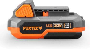 FUXTEC 20V Cordless Leaf Blower FX-E1LB20 - Includes 2 x 2Ah Li-Ion Batteries and 2.4A Charger - Leaf blower for removing leaves from gardens, walkways, and driveways - Quiet - up to 38m/s