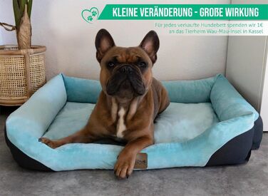 Ліжко для собак, подушка для собак - ліжко-кошик з високим бортиком, 80x120, 70x100, 60x80, 40x50, блакитний колір, розмір 70x100 см