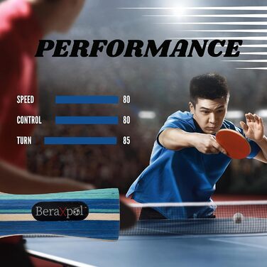 BERAXPOL Набір для настільного тенісу преміум-класу, портативний, з висувною сіткою | 3 м'ячі | Сумка для перенесення | Сімейний відпочинок | Подарунок