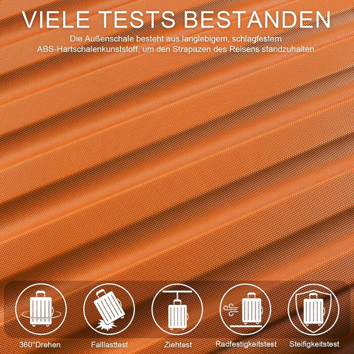 Валіза ручної поклажі TANTOI, жорсткий корпус, телескопічна ручка, кодовий замок, для подорожей та ділових поїздок (світло-оранжевий, M)