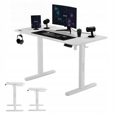Електричний стіл для роботи Sense7 з регулюванням висоти, 120x60 см, 72-118 см, білий