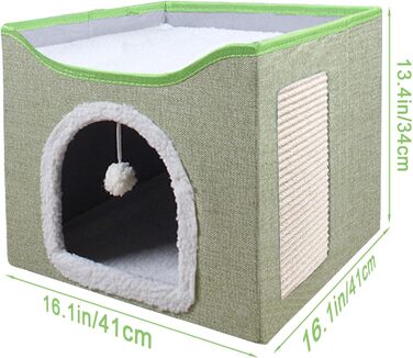 Кітняча хатинка FURRYPAWS - затишний будиночок для котів, підходить для дому та вулиці, ідеальний як котячий дім, стійка конструкція, для котів та кошенят (2-ярусний)