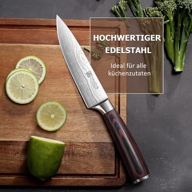 PAUDIN Ніж кухарський 15 см, професійний, з нержавіючої сталі, з ергономічною ручкою з дерева