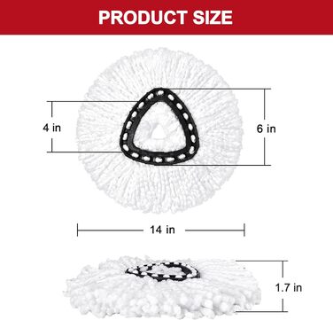 12-Pack Replacement Mops for O-Cedar Easy Wring Spin Mop, Microfiber Spin Mop Replacement Heads, Easy Mop Replacement for Cleaning