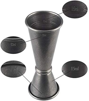 Boston Bar Set, 700 ml, Boston Cocktail Shaker, Bar Measure, Muddler, Bar Strainer, Food-Grade, Bar Set including Gift Box, (Antique Stainless Steel)