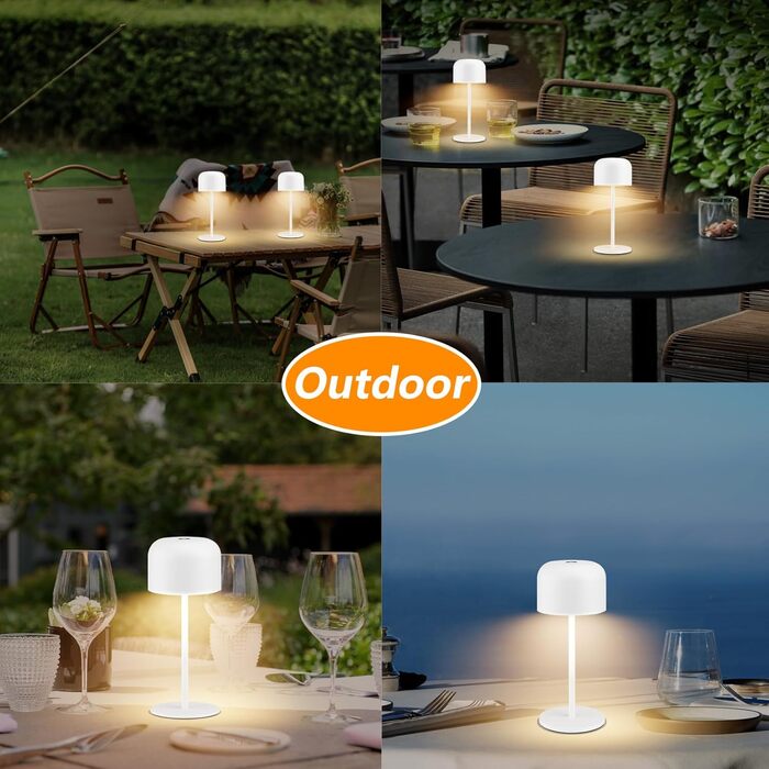 Акумуляторний світлодіодний настільний світильник Klighten з димером, чорний, алюміній, IP54, 21см. 3 кольори світла (3000K-6000K), USB-C, комплект 2 шт.