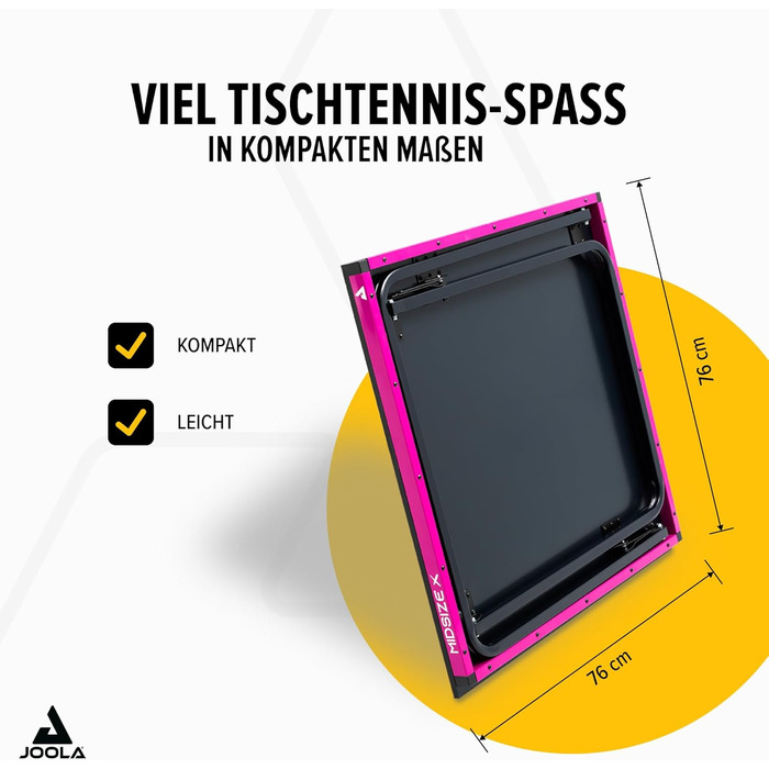 Стіл для пінг-понгу JOOLA Midsize, стіл для відпочинку, стіл для настільного тенісу з сіткою (стіл для пінг-понгу, Чорно-фіолетовий)