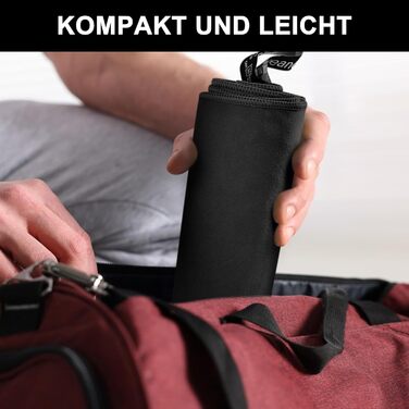 Набір рушників з мікрофібри (3 шт.): 180x90 см, 80x40 см, 50x30 см. Швидкосохнучі, для подорожей, спорту, пляжу. Чорний колір