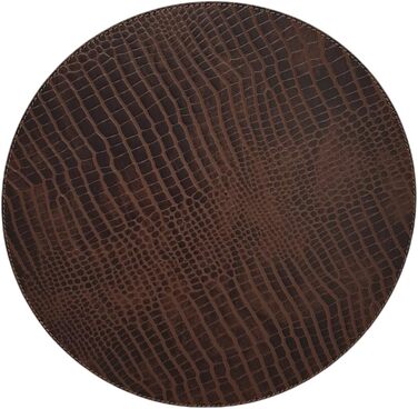 Nikalaz Placemats and Coasters made from Recycled Leather, Table Sets, 2 Pieces Table Mats, Placemats 33 cm (Crocodile Embossing)