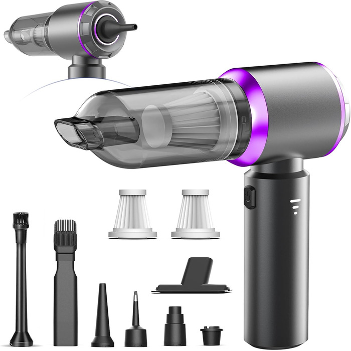 Бездротовий портативний пилосос Kedifoai: акумуляторний, 20000 Па, 4-в-1 для авто, дому, офісу та видалення шерсті тварин