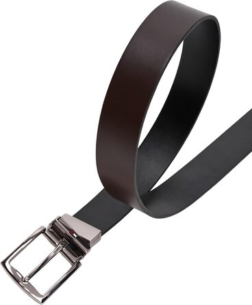 Чоловічий ремінь Tommy Hilfiger Denton 3,5 см, двосторонній, 95 см, коричневий (Testa Di Moro / Black)