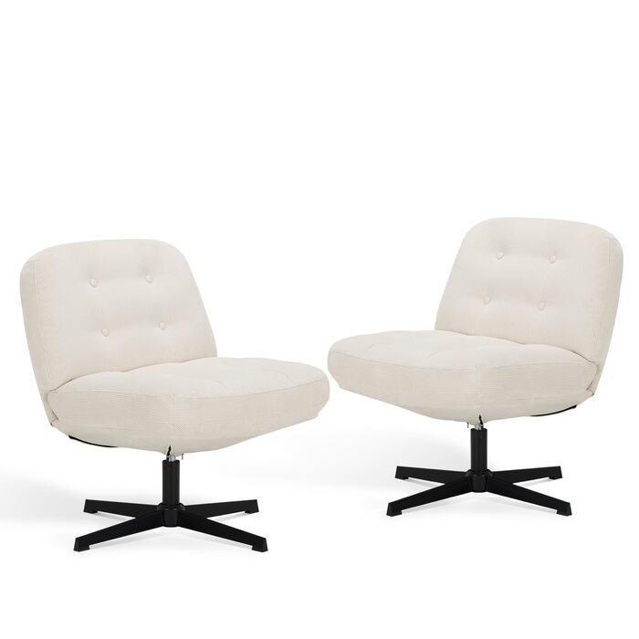 Офісний стіл COLAMY з ергономічним дизайном – зручний крісло з м'яким сидінням 9,5 см, 3D підлокітниками, регульованою підголовником, для офісу, дому та навчання, чорний (білий, набір 2 шт.)