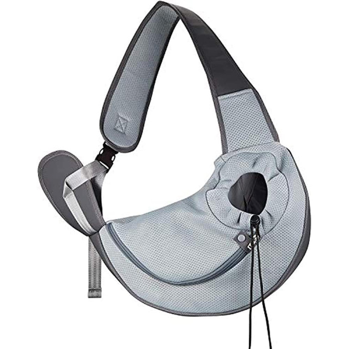 Сумка-кенгуру для собак та котів Cuby Hautier, сіра, L: безпечна, з регульованим ременем та застібкою