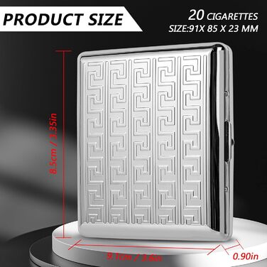 Металеве етоле для сигарет 84 мм, King Size, RFID захист, сріблястий лабіринт