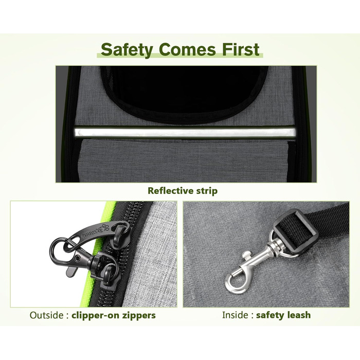 Рюкзак для кота Pecute з сітчастим вікном, переноска для тварин, дихаючий та легкий, сірий, до 6 кг