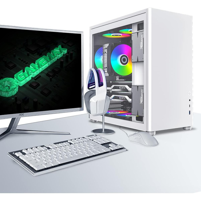 Корпус GameMax Spark Pro для ігрового ПК ATX з двома скляними панелями, USB 3.0/Typ C, білий
