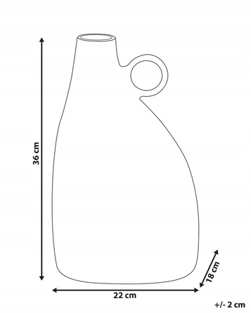 Декоративна металева ваза NARBADA, 36 см, чорна