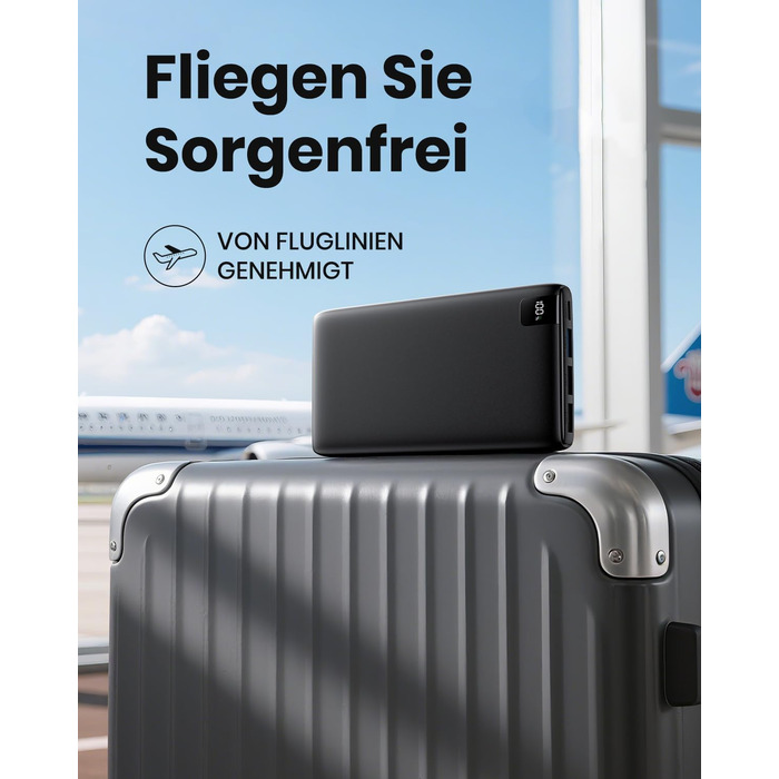 Powerbank 26800mAh з LED дисплеєм: швидка зарядка 22.5W, USB-C вхід/вихід, для смартфонів та планшетів