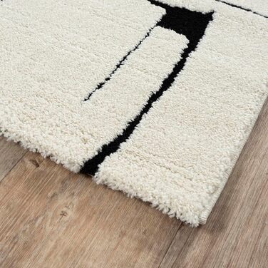 Килим Everest - сучасний коротковорсовий килим для вітальні та спальні з ефектом висоти-глибини, 3D ефект, висока щільність ворсу та приємна м'якість, абстрактний дизайн, кремовий колір (120 x 170 см)