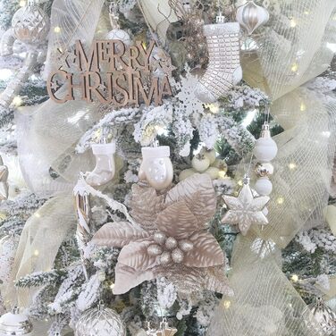 Набір прикрас для ялинки Sea Team 77 шт., міцні кулі, новорічні орнаменти, з подарунковою упаковкою (шампань)