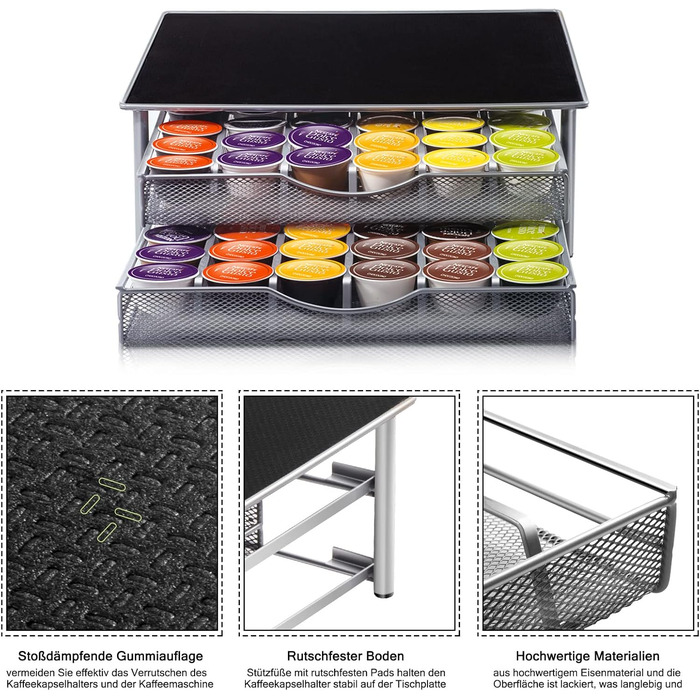 Тримач для капсул кави MASTERTOP для Dolce Gusto, 2 яруси, 72 капсули, органайзер для капсул Dolce Gusto