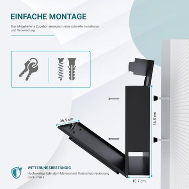 Поштовий ящик преміум класу з газетницею та оглядовим вікном, антрацит - персоналізований з іменем родини, настінний поштовий ящик