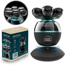 Електричний голчастий триммер Cecotec Bamba PrecisionCare для гоління голови, 7 плаваючих лез, 60 хв роботи, станція зарядки, дисплей, портативний, легке очищення