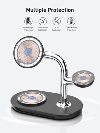 Бездротовий зарядний пристрій 3-в-1 для Apple iPhone, Apple Watch та AirPods, сумісний з моделями 16/15/14/13/12, 10/9/8/7/6/SE, 4/Pro