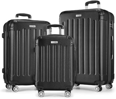 Набір валіз Merish 3шт. з жорстким корпусом, коліщата-двоєколіща, 9 кольорів (включно з чорним)