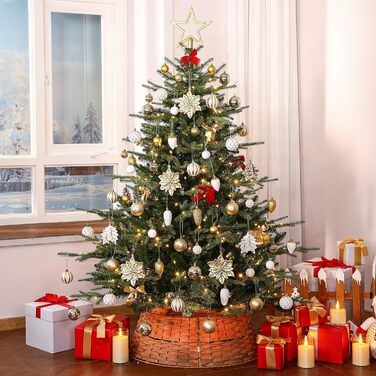 Набір прикрас для ялинки Shareconn: 106 шт. у 24 кольорах, міцні ялинкові кулі, декор для ялинки, святкування, весілля (шампань-золото та білий)