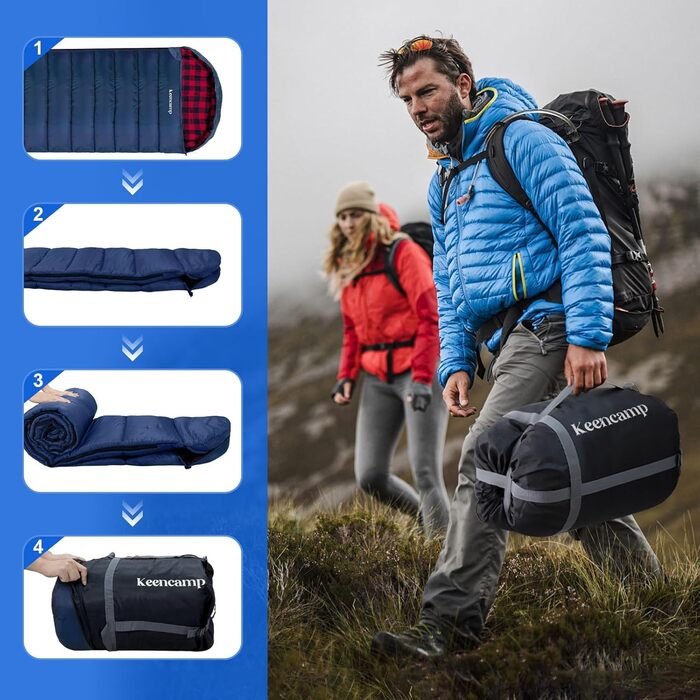 Сплячий мішок Keencamp Flanell Warmer для кемпінгу, -1°C, бавовна, XXL, 230x90 см, для дорослих