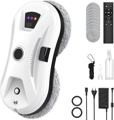 Робот для миття вікон Osmo RoboClean: автоматичний, з потужним всмоктуванням, розпиленням води, навігацією та визначенням країв для скла, дзеркал, плитки (внутрішнє/зовнішнє використання)