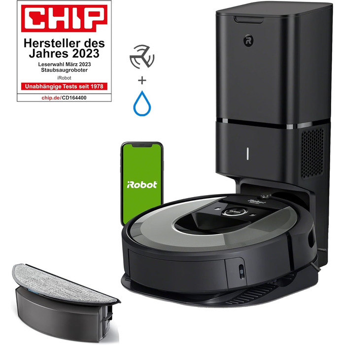 Робот-пилосос iRobot Roomba Combo i8+ з авто-дозаправкою та миттям підлоги, картографією, PrecisionVision Navigation та розпізнаванням об'єктів