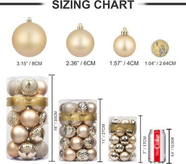 Кріплення для ялинки Busybee 30 шт. 6 см, ялинкові прикраси, пластикові кулі, кольору шампань