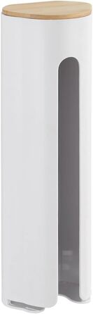 Тримач для ватних дисків WENKO Laresa, білий/натуральний, з бамбука та пластику, 8 x 25 x 6,5 см