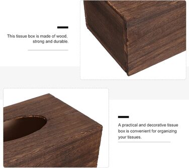 Cabilock 1 Piece Tissue Box Facial Tissue Box Wood Cosmetic Tissues Box Paper Towel Box Tissue Box Dispenser for Office Kitchen Living Room Bedroom Desk