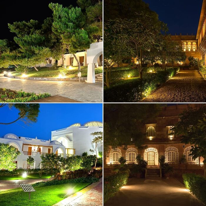 CLY Solar Lamps for Outdoors, Solar Spotlights Garden Light with Remote Control IP66 Waterproof 10 Colors 30 Dynamic Modes Timer Garden Lighting for Gardens Path Christmas Decoration 6 Pieces (Warm White/Natural/Cold White, 3 Pieces)