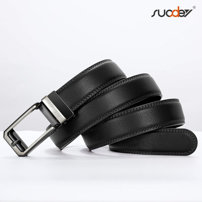 Чоловічий шкіряний ремінь SUOSDEY з автоматичною застібкою, 30 мм, 115/130 см, для штанів, джинсів, костюма
