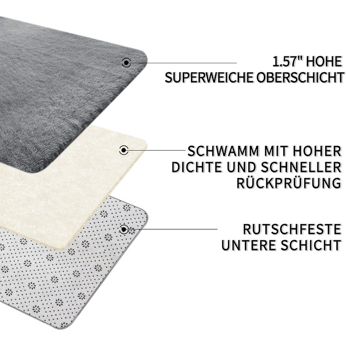 Теппих Treeboy Hochflor сірого кольору для вітальні та спальні, 80x160 см, миючий, антиковзаючий, великий, плюшевий, сучасний, для дитячої кімнати (сріблясто-сірий)