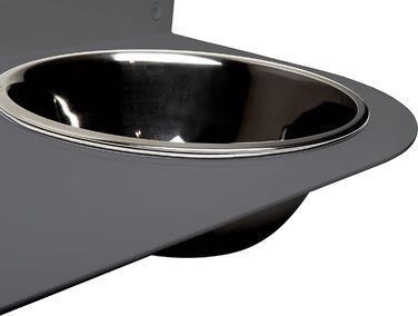 Підставка для корму Schmeck.bar для собак, сіра матова, 400x187x227 мм, 2 миски S