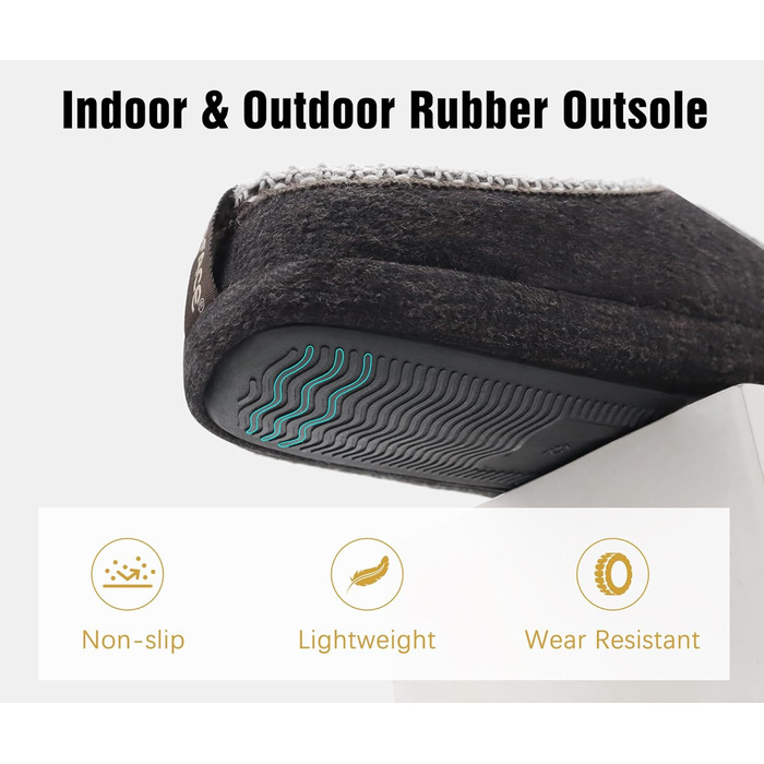 Тапочки чоловічі COFACE з м'якою піною Memory Foam, зручні, для дому та вулиці, темно-коричневі, 47 EU