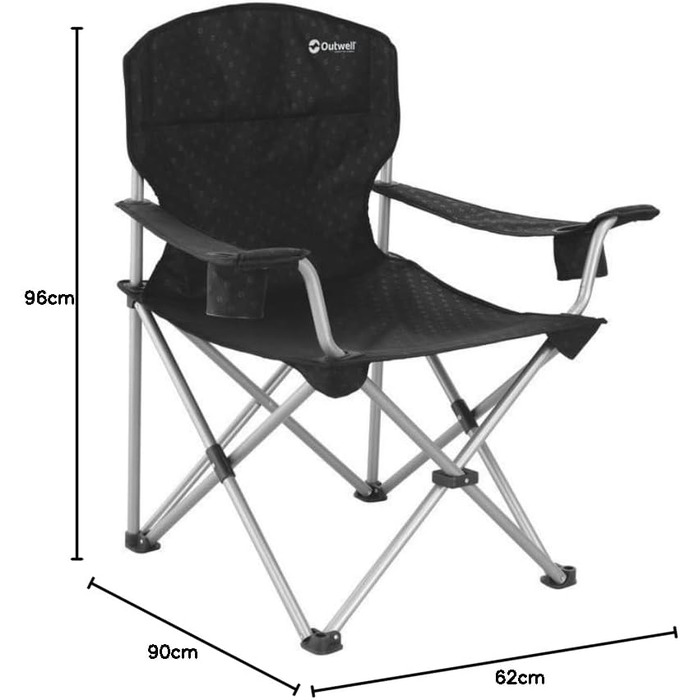Крісло для кемпінгу Outwell Catamarca, 150 кг, XL, чорне