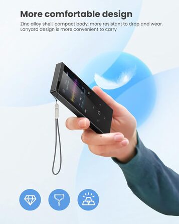 MP3 плеєр DODOSOUL 64GB з Bluetooth, FM-радіо, диктофоном та підтримкою E-Book та фотоальбомів