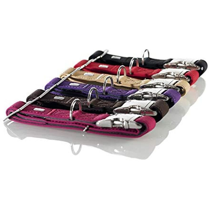 Нашийник для собак HUNTER SOFTIE ALU-STRONG, штучна шкіра, алюмінієва застібка, розмір M, колір полуниця