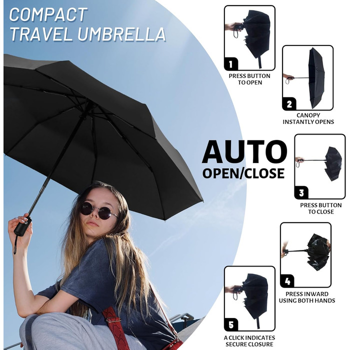 Компактний дорожній парасолька SY Winddicht: автоматичний, легкий, міцний. Виробник продає за високою ціною з відмінним співвідношенням ціни та якості