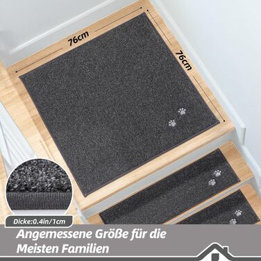 BEQHAUSE Non-Slip Stair Treads - 15 Pack, Washable Carpet for Stairs - Safe for Kids, Seniors & Pets, 22x70cm (8.7 x 27.5 inch), 100% Polyester with TPE Backing