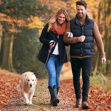 Висувна собача шлейка 8м, високоякісна, для собак до 50кг (сіра, червона)