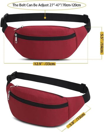 Спортивна поясна сумка на пояс, водонепроникна, для жінок та чоловіків, нейлон, для туризму, бігу, собак, червона