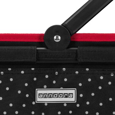 Кошик для покупок Anndora SNÖVIT 22 літри - чорний у білий горошок